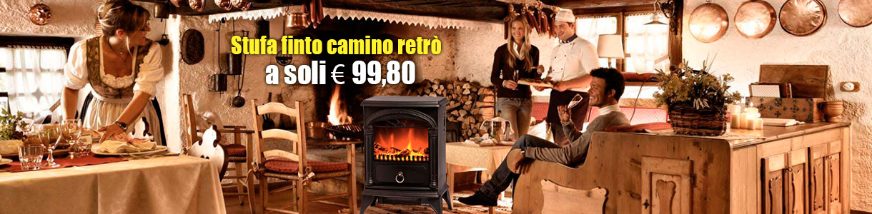Stufa finto camino retrò