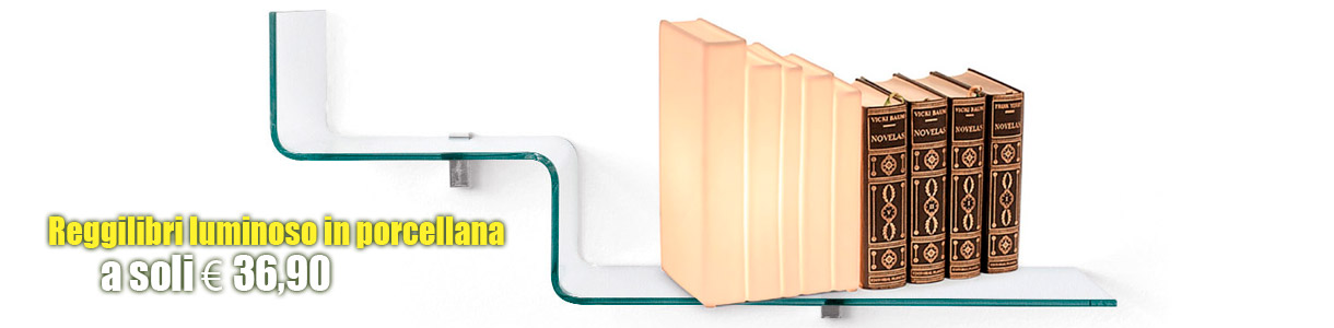 Reggilibri luminoso in porcellana